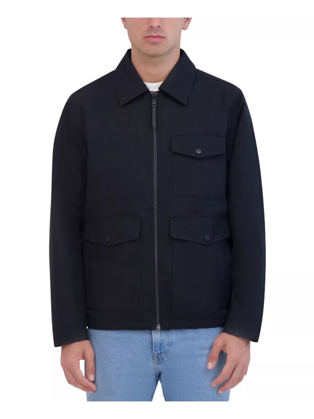 NWT Robert Graham Lightweight Textured Poly Utility Jacket Black Sz Large 4pcs